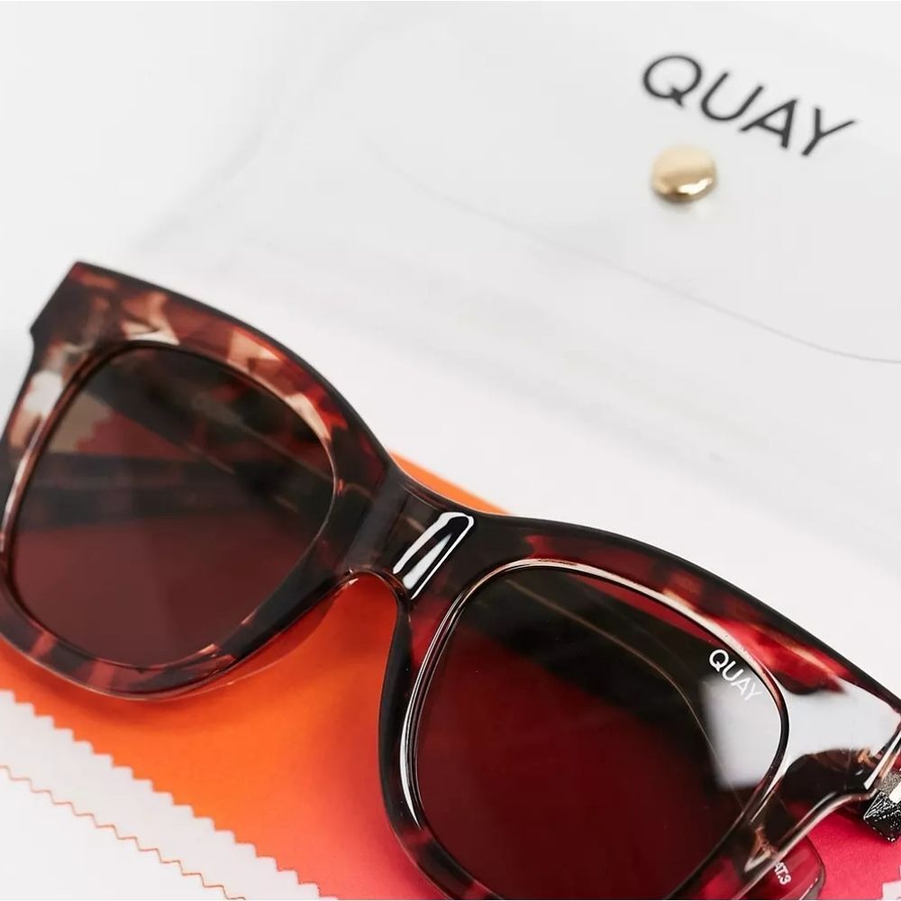 Quay After Hours 46MM Polarized Square Sunglasses- Tortoise